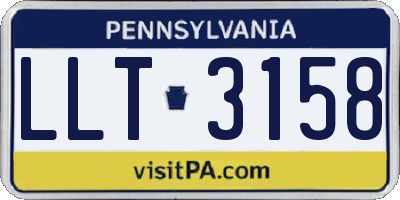 PA license plate LLT3158