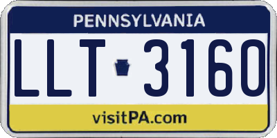 PA license plate LLT3160