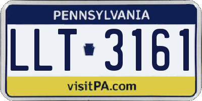 PA license plate LLT3161
