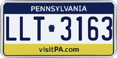 PA license plate LLT3163