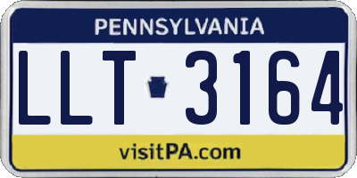 PA license plate LLT3164