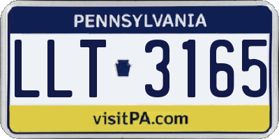 PA license plate LLT3165