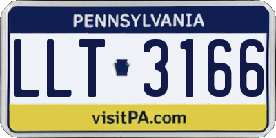 PA license plate LLT3166