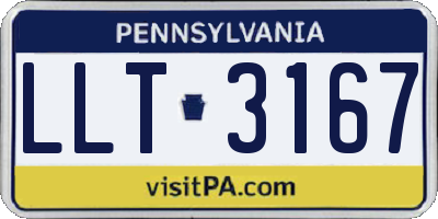 PA license plate LLT3167