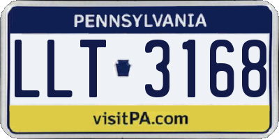 PA license plate LLT3168