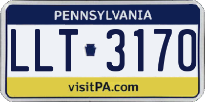 PA license plate LLT3170