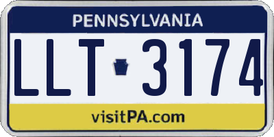 PA license plate LLT3174