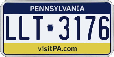 PA license plate LLT3176