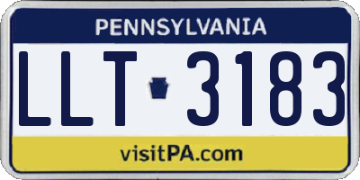 PA license plate LLT3183