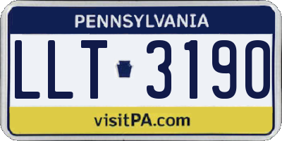 PA license plate LLT3190