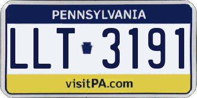 PA license plate LLT3191