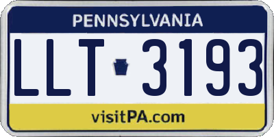 PA license plate LLT3193