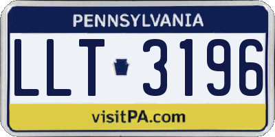 PA license plate LLT3196