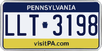 PA license plate LLT3198