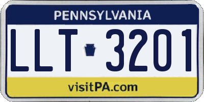 PA license plate LLT3201