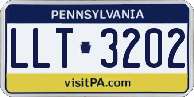PA license plate LLT3202