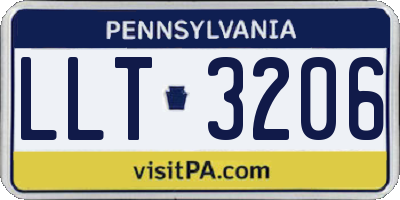 PA license plate LLT3206