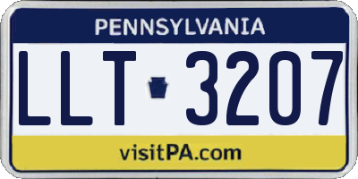 PA license plate LLT3207