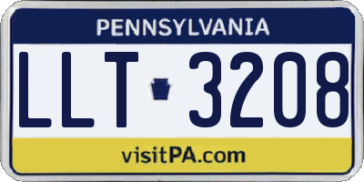 PA license plate LLT3208
