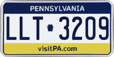 PA license plate LLT3209