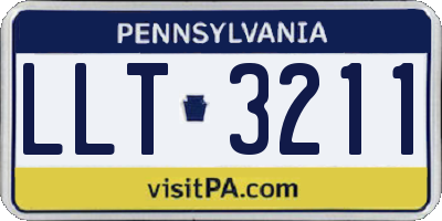 PA license plate LLT3211