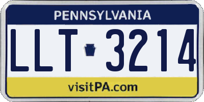 PA license plate LLT3214