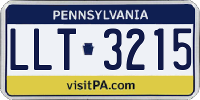 PA license plate LLT3215