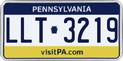 PA license plate LLT3219