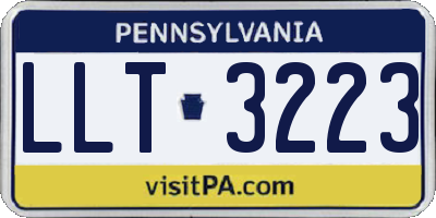 PA license plate LLT3223