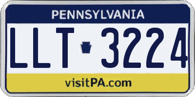 PA license plate LLT3224