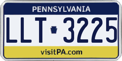 PA license plate LLT3225