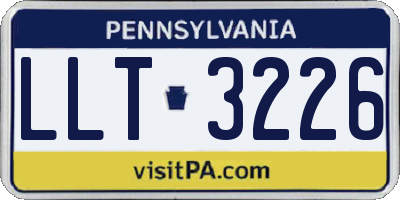 PA license plate LLT3226