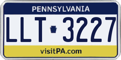 PA license plate LLT3227