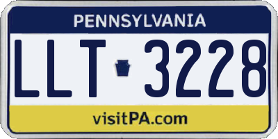 PA license plate LLT3228