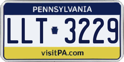 PA license plate LLT3229