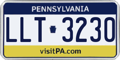 PA license plate LLT3230