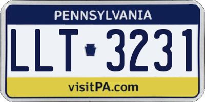PA license plate LLT3231