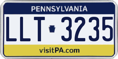 PA license plate LLT3235
