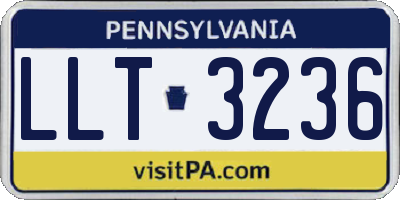PA license plate LLT3236