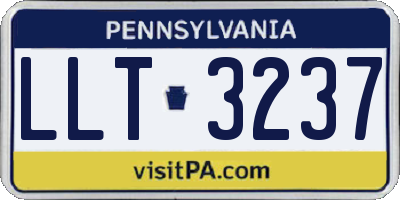 PA license plate LLT3237