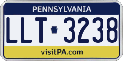 PA license plate LLT3238