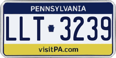 PA license plate LLT3239