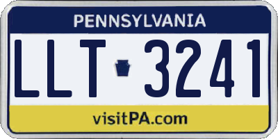 PA license plate LLT3241