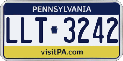 PA license plate LLT3242