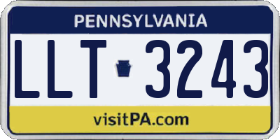 PA license plate LLT3243