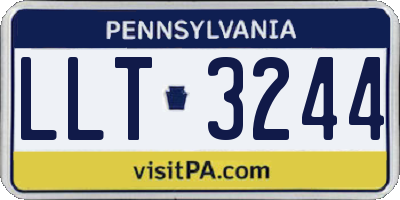 PA license plate LLT3244