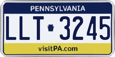 PA license plate LLT3245