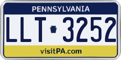 PA license plate LLT3252