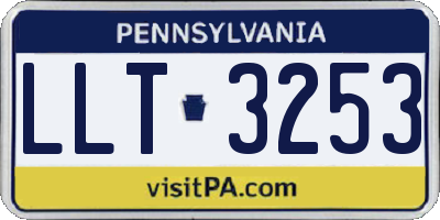 PA license plate LLT3253