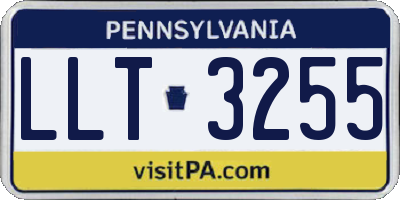 PA license plate LLT3255